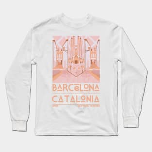 Barcelona, Catalonia, Spain Retro Travel Long Sleeve T-Shirt